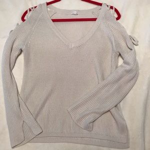 Garage cut out shoulder knit top